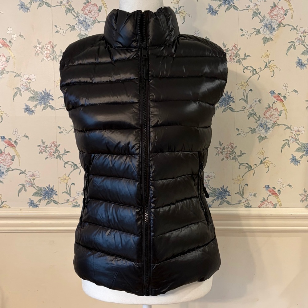 SAM. New York Black Puffer Goose Down Warm Vest
